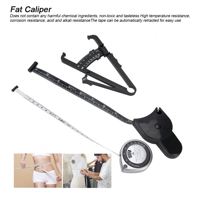 Body Fat Caliper And Measuring Tape Body Fat Tester Retractable Waist Measuring Tape BMI Measuring Tool Weight Loss Caliper For Managing Body