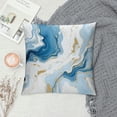 thumbnail image 2 of Creowell Soft and Durable Short Plush Pillowcase 1 Piece Blue Gold Marbling White, 2 of 5