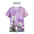 thumbnail image 4 of ZXSXSY Women Dandelion Print Round Neck Short Sleeve Gradient T-Shirt, 4 of 7