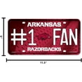 thumbnail image 5 of Arkansas-Razorback's #1 Fan Metal License Plate Auto Tag - Number One! Let's Go!!, 5 of 7