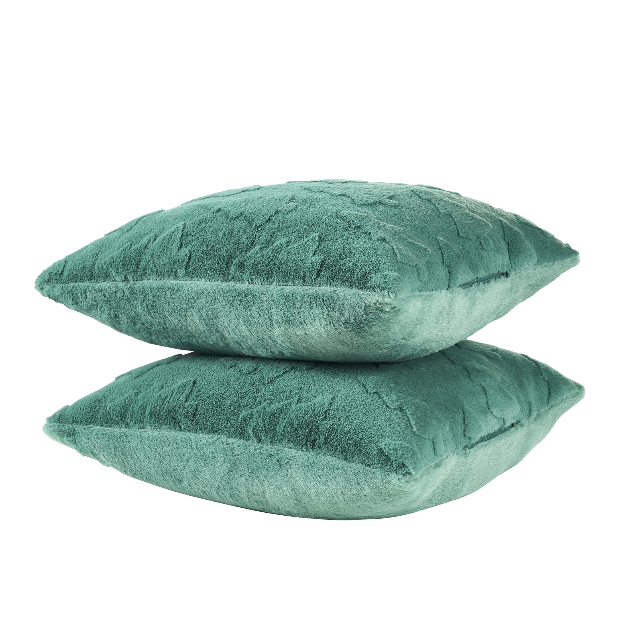 Mainstays 18" x 18" Green Faux Fur Trees Decorative Pillows (2 Count)