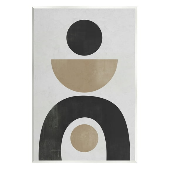 Stupell Industries Black & Beige Arch Shapes Abstract Painting Unframed Art Print Wall Art, 10 x 15