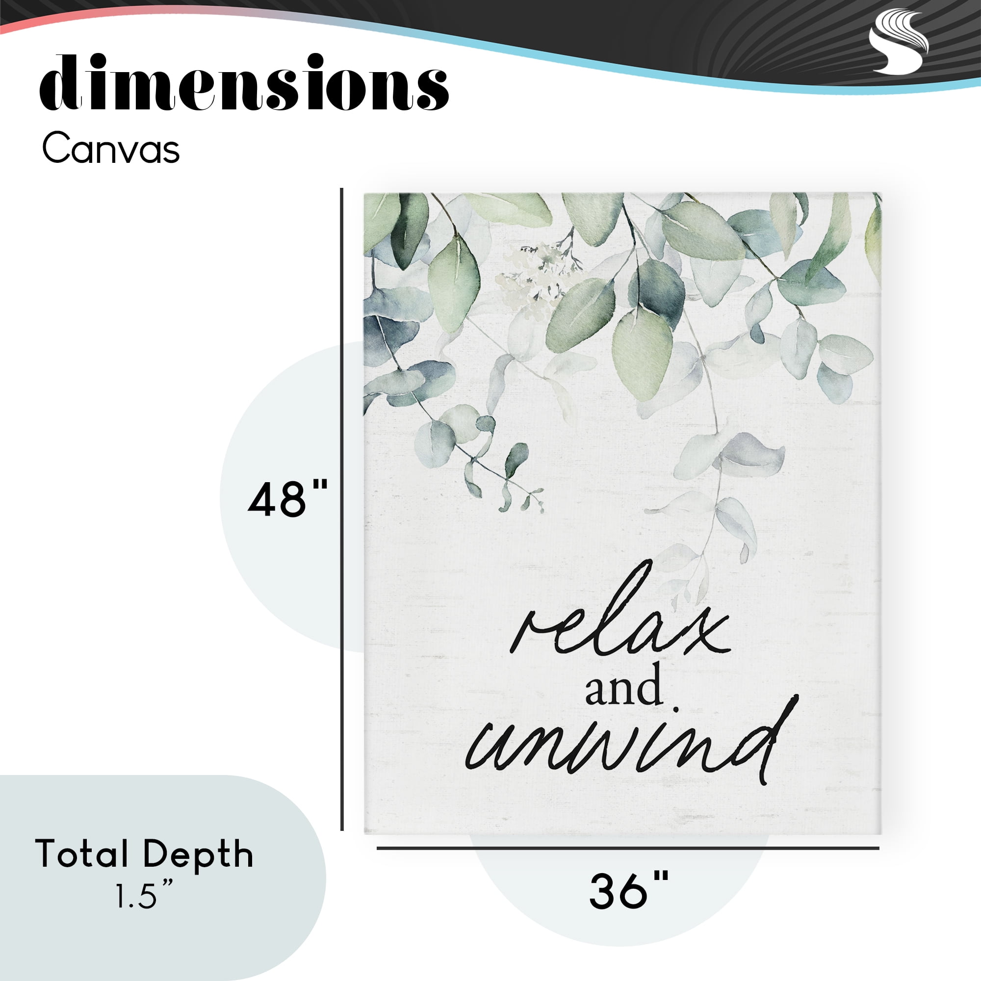 Relax And Unwind Herb Leaves Canvas Wall Art, design by Lettered and Lined