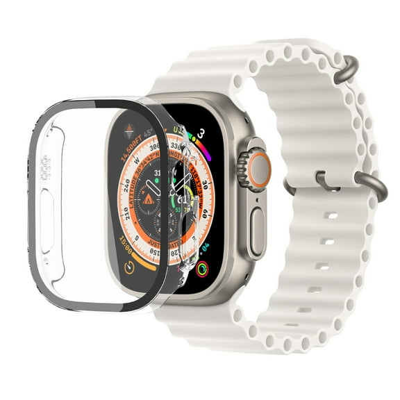 Elegant Choise For Apple Watch Ultra 8 7 44/45/49mm Waterproof Full Cover Case Tempered Glass