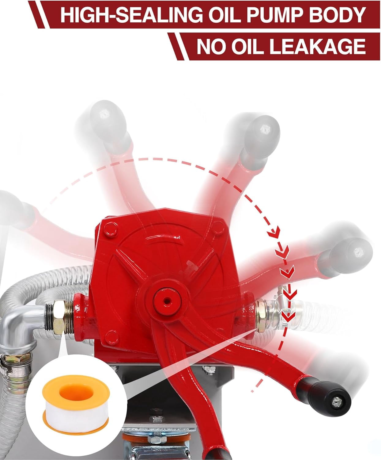 15 Gallon Oil Drain Pan with Pump & 8 Ft Hose, T Folding Handle & Low Profile Rolling Oil Drain Cart for Truck Cars SUVs, Metal