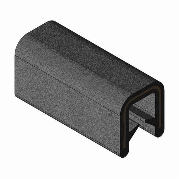 Trim-Lok Edge Trim, 25 ft L,Black, PVC, 5/16 in W 750B2X1/8-25