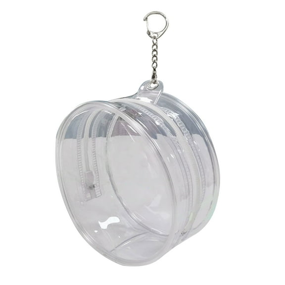 UNTERING Keychain 10cm Plush Protective Bag, Scratch-Resistant Pendant Bag, Round Clear Bags Organisers Container