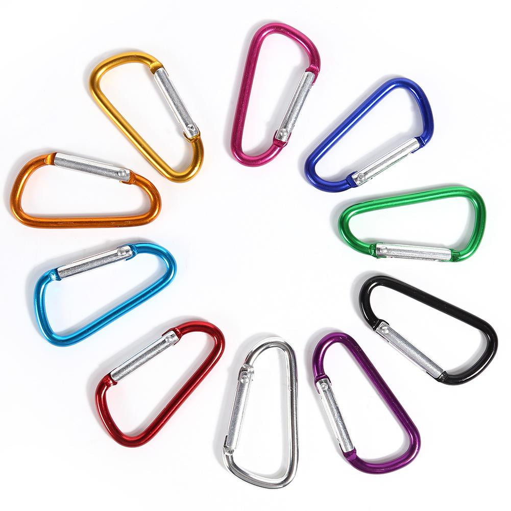 10pcs Alloy Snap Hook Carabiner D-shaped Key Chain Clip Keyring Climb Outdoor 