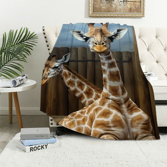 BCIIG Giraffe Warm Lightweight Blanket Soft Fleece Blankets All Seasons Excellent Hand Feel for Living Rooms Sofa Decor and Gifts 40x50in