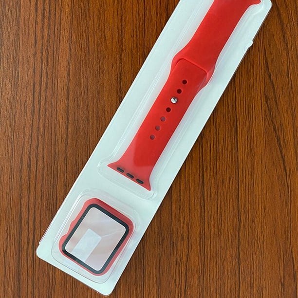 (Funda + Correa) Estuche Duro Para PC Con Vidrio Templado De Silicona Suave Para Apple Watch 41/40/38mm 45/44/42mm 8/7/SE/6/5/4/3/2/1