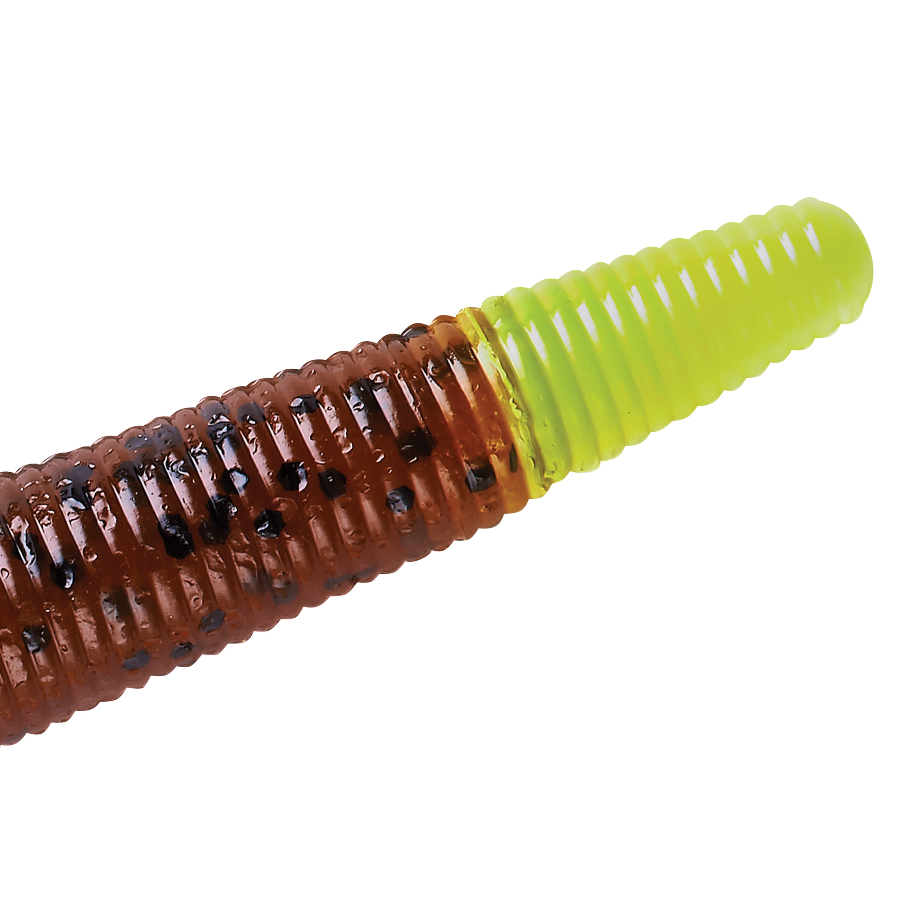 YUM Dinger Soft Plastic Worm 4" Carolina Pumpkin Chartreuse 8 Count