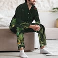 thumbnail image 7 of Kdxio Palm Leaves And Exotic Birds Men’s Pajama Set Pajamas For Men 2 Piece PJ Set with Men Pajama Pants and Long Sleeve T-Shirt Lounge Set-XX-Large, 7 of 7