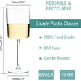 12 Pack Clear Plastic Wine Glasses 10 Oz Disposable Wine Glasses with