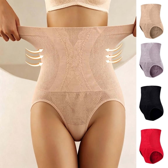 sususu Women's Tummy Control Shapewear Panties High-Waist Body Shaper Underwear Briefs Beige XXL