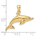 thumbnail image 2 of 14k Gold Swimming Dolphin High Polish and 2-d Charm Pendant Necklace for Women - 2.5 Grams, 2 of 2