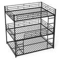 thumbnail image 1 of Costway Full Over Full Over Full Metal Bed Frame Heavy-Duty Triple Bunk Bed w/Dual Ladders, 1 of 10