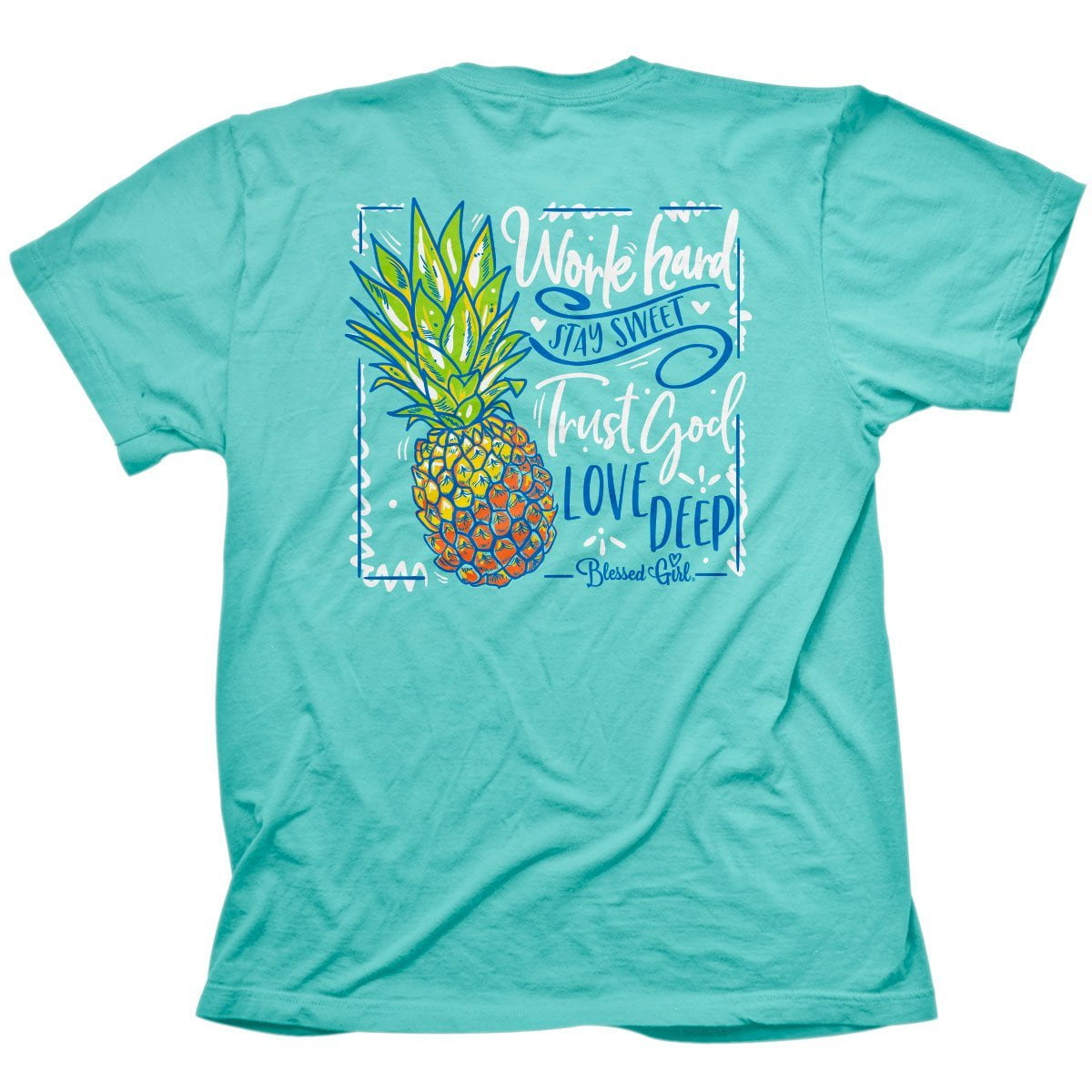 Blessed Girl Womens TShirt Sweet Pineapple Scuba Small