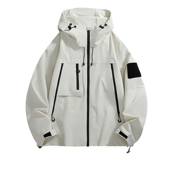 HAiming Women's Outdoor Sports Jacket Windproof Warm Removable Cap Hiking Jackets Casual Zip up Hooded with Pockets