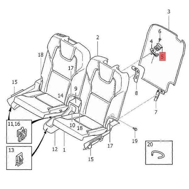 39826799 Rear Seat Release Outer Handle Lever Parts For Volvo XC90 - 2Nd / 3Rd Row Seat Backrest Switch Release Puller