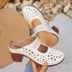 thumbnail image 2 of Correas de Tacón para Tacones Altos Zapatillas de Mula Casuales de Pie Cerrado de Moda con Tacón de Bloque de Corte Ventilado para Tacones Altos de las Mujeres, 2 of 8