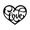 BLACK, variant on Vinyl Wall Art Decal - Love Heart - 22" x 27" - Modern Cute Artistic Design For Home Storefront Coffee Shop Couples Valentine's Day Love Decor Sticker