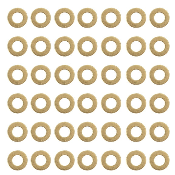 50pcs Flat Copper Gaskets Brass Crush Washers Metric Sealing Ring Kits for Electrical Fastener Applications