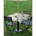 thumbnail image 4 of Fsddascl Turquoise Floral Butterfly Outdoor Tablecloth - 60x60 Inch Square Dining Table Cover, Spring Rustic Botanical Beige Waterproof Outdoor Table Cloth with Umbrella Hole & Zipper for Patio, 4 of 7
