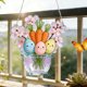 thumbnail image 4 of Colgasoles para ventana con huevo de flor de Pascua – Adorno agrícola de estilo acrílico teñido, cadena metálica redonda de 20 cm, regalo para decoración de jardín interior exterior, 4 of 8