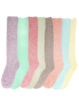 Women's Super Soft and Cozy Feather Light Fuzzy Home Socks - Tinkerbell Pink  - 4 Pair Value Pack - Size 4-10 