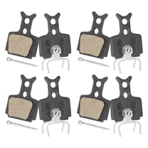 4set Disc Brake Pad 1.11" x 1.3" Semi-Metallic Bike Brake Pads with Spring and Pin for BB7 M355 M446 M640 Mountain Road Bikes, Black