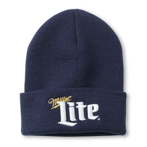 Miller Lite Logo Bonnet Tricoté à Revers Coloris Marine