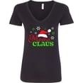 thumbnail image 3 of Inktastic Mama Claus with Christmas Santa Hat and Snowflakes Women's V-Neck T-Shirt, 3 of 5