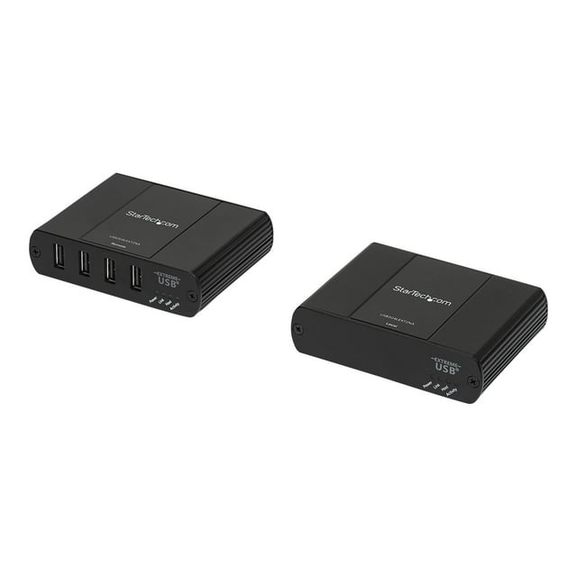 StarTech.com 4 Port USB 2.0 Extender over Ethernet/IP Network Hub, Up to 330 Pieds (100m), Hi-Speed USB over Gigabit LAN or Direct Cat5e/Cat6 Cable (RJ45) Extender Adapter, USB Extender Kit USB2.0 - Power/Link/Activity LEDs (USB2G4LEXT2NA) - - jusqu'à 328 Pieds