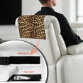 thumbnail image 6 of SCRAWLGOD Fur Leopard Print 1 Piece Recliner Headrest Cover Non Slip Sofa Headrest Cover PU Leather Recliner Chair Head Protector Covers for Home Decoration 17x27in, 6 of 7