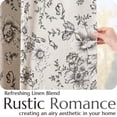 thumbnail image 3 of TOPICK Blackout Curtains 84 Inch Length Black Floral Printed Linen Blend Drapes for Bedroom Living Room Thermal Insulated Back Tab Window Curtains 2 Panel Set, 3 of 5