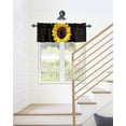 thumbnail image 6 of Kitchen Cafe Valance Curtain for Small Windows,Farmhouse Blossom Sunflower Close-up Rod Pocket Valances Floral Meditation on Black Window Treatment Panel for Living Room/Bedroom/Bathroom,42x12in, 6 of 9