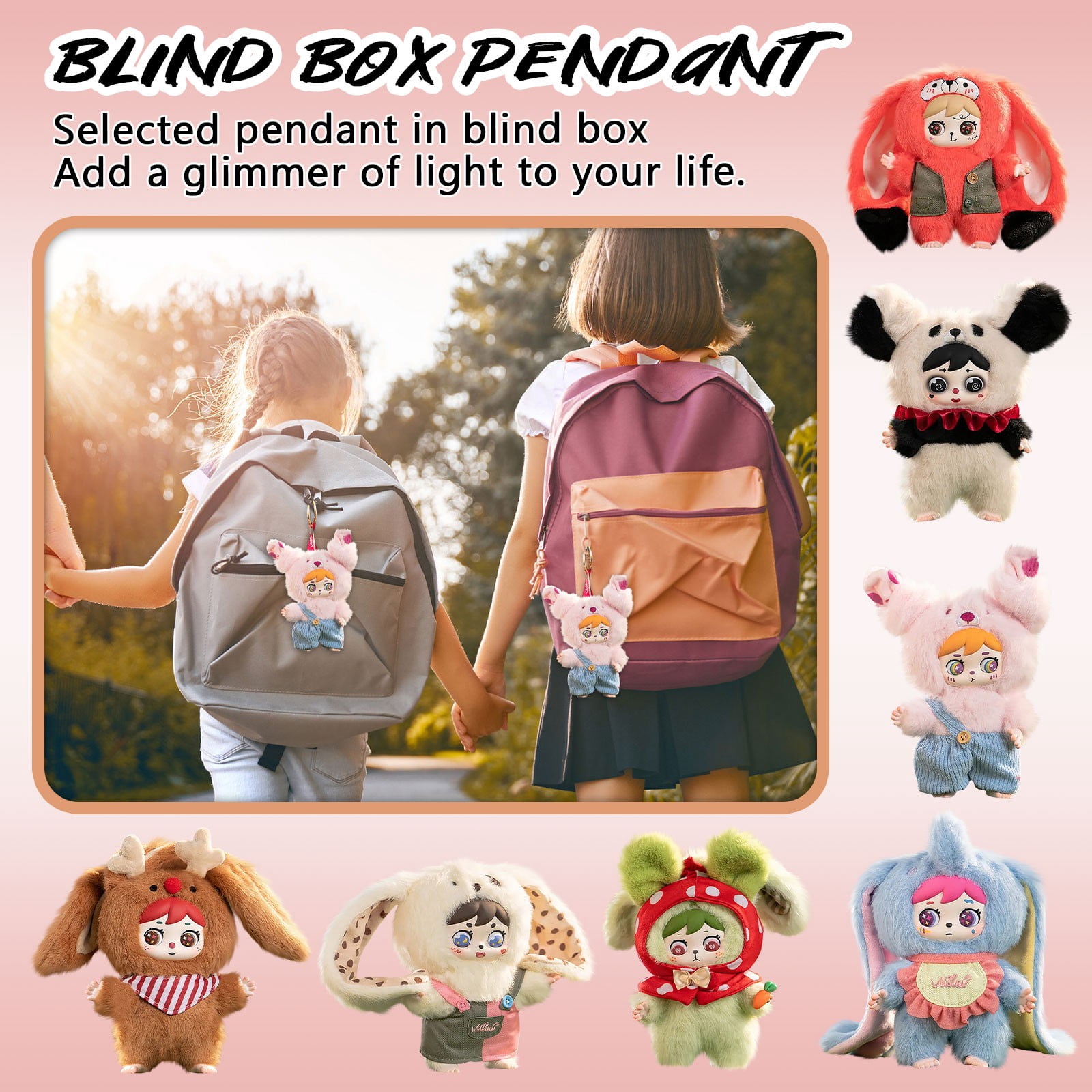 Milai's Forest Invitation Series Plush Keychain Blind Box Full Set, Cute Snowman Dolls Holiday Gifts Stuffed Toy 6 Pack