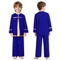 thumbnail image 5 of vastwit Kids Liturgical Praise Dance Outfit Long Sleeve Metallic Pullover Top with Wide Leg Pants Worship Dancewear Blue 8, 5 of 7