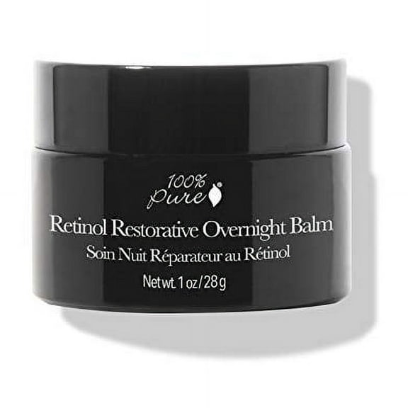 100% PURE Retinol Restorative Balm Potent Anti-Aging Facial Night Cream - Quench Thirsty Dry Skin Overnight Moisturizing Face Hydration & Skincare for Baby Soft, Even Skin Tone - Vegan - 1 oz