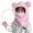 Pink, variant on Kids Winter Balaclava with Face Mask and Ear Covers Cozy Thick Pullover Hood for Cold Weather