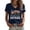 Navy, variant on KLHDSF 250 Anniversary USA Merchandise Tops For Women Short Sleeve V Neck Printed T-Shirt Red L