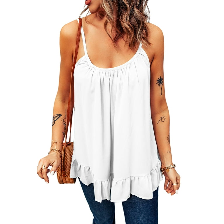 Frontwalk Plus Size Print Long Vest Flowy Tank Top for Women Loose