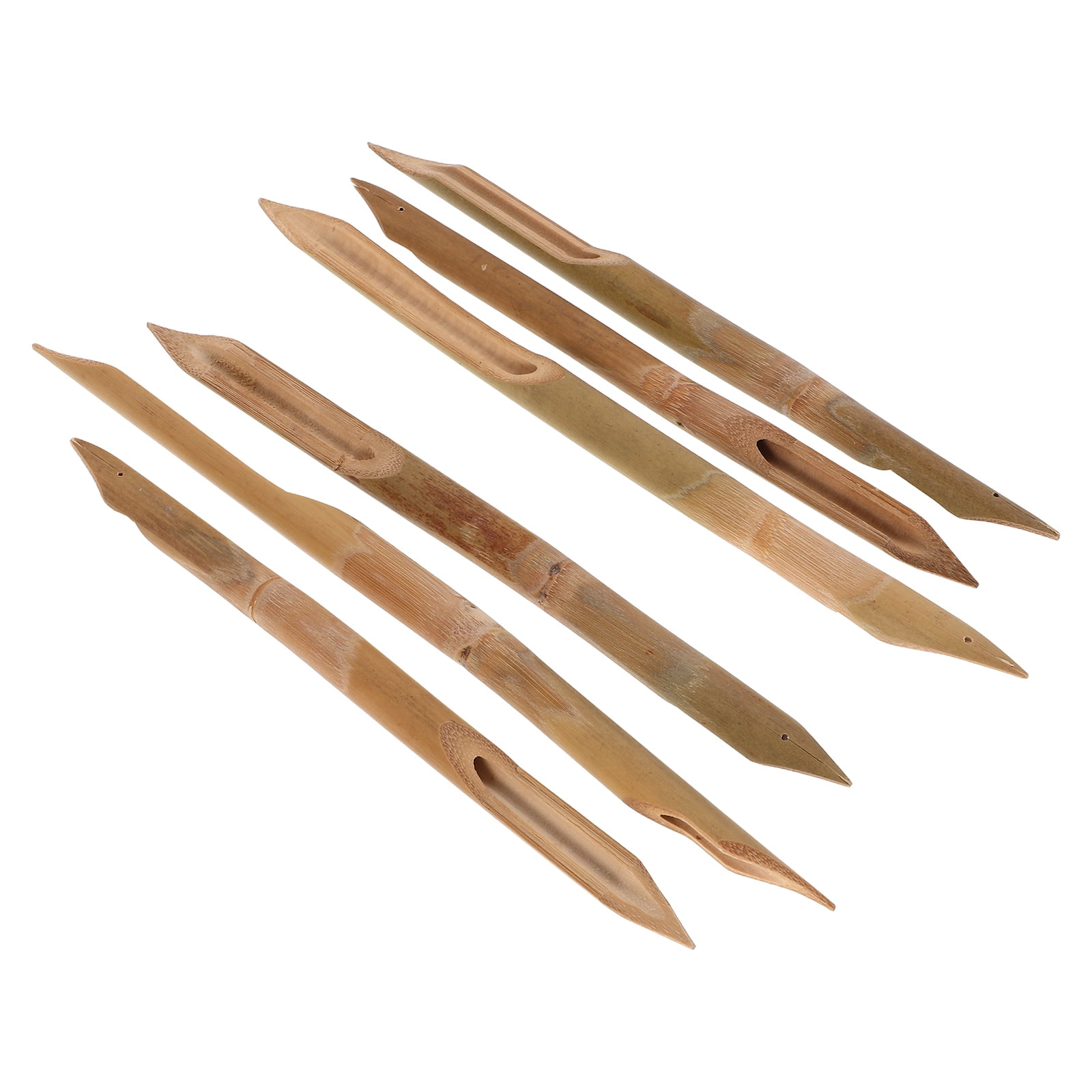LITINKIMI 6Pcs Light Brown Wood Pottery Punching Tools Clay Sculpting and Carving Tool Set for Craft