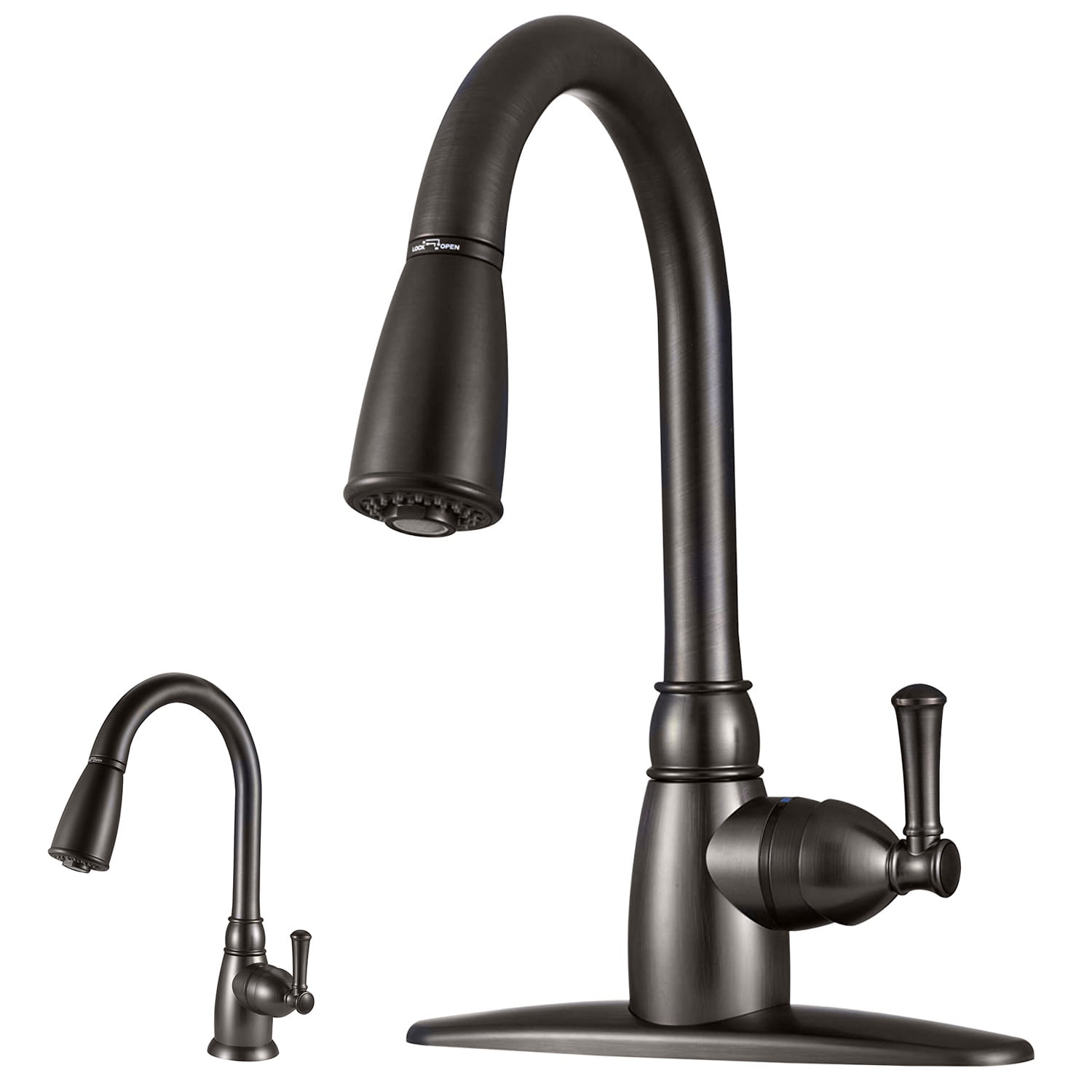 RV Mobile Home Camper Single Lever Handle Kitchen Faucet with PullDown