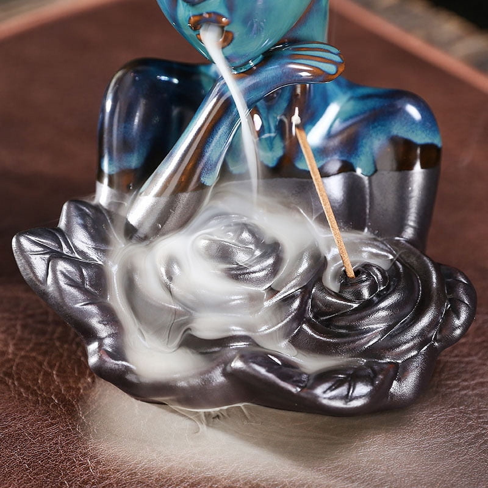 Creative Elf Incense Burner Ornaments Smoke Backflow Incense Holder Ceramic Sandalwood Burner Path Home Temple Yoga Room Home Decor