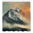 thumbnail image 3 of Ambesonne Nature Shower Curtain, Snowy Peak Mountain, 69"Wx84"L, Grey Orange, 3 of 5