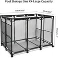 thumbnail image 2 of Pool Storage Bins Rolling Pool Safety Storage Cart Standard Noodles Holder Organizer Container with Nylon Mesh, for Pool Floats Storage, Pool Toys Storage,Large Capacity Storage Bins 50.2", 2 of 6