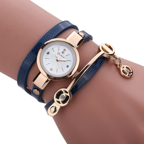 Multi Layers Watchband Women Girl Watch Bracelet Quartz PU multi layers Leather Round Watches Wristwatch