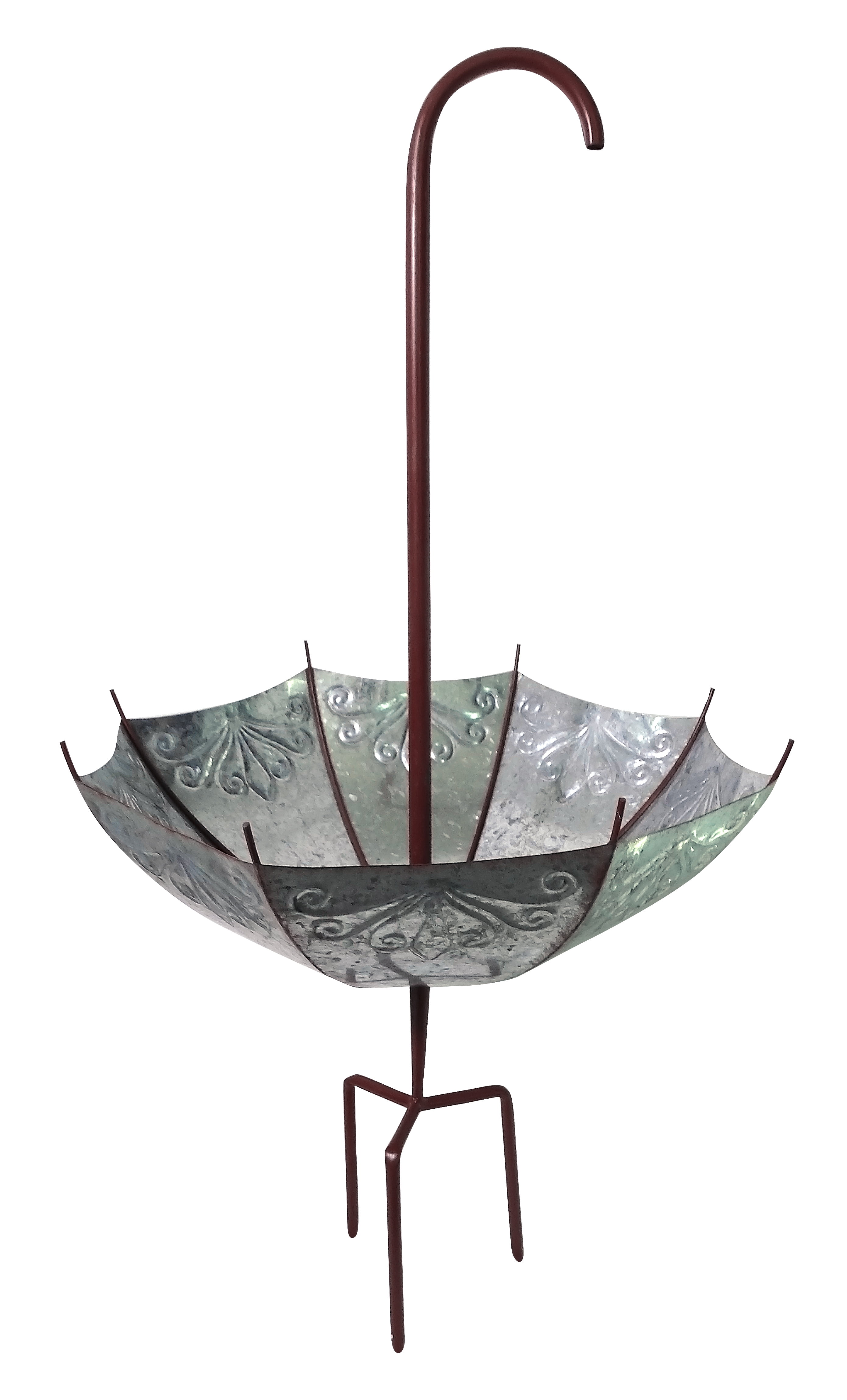 Alpine Outdoor Upside Down Umbrella Garden Stake and Planter, 37 Inch