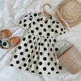 thumbnail image 2 of Kids Girls Dress Polka Dot Tulles Dresses Toddler Puff Sleeve Sundress Fashion Cute Black White Princess Party Dresses for 3-9 Years, 2 of 9